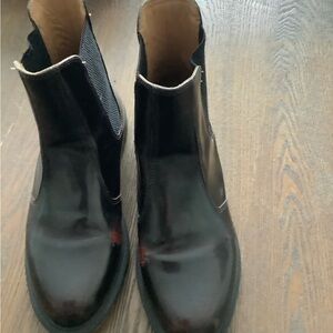 Dr. Martens Flora Patent Leather Slip On Ankle Boots